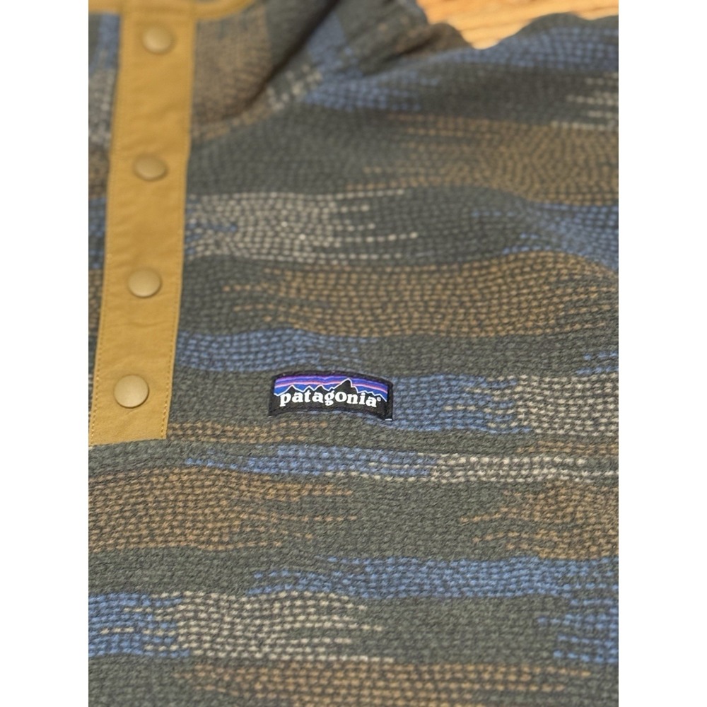 Patagonia Micro D Snap-T Pullover Native Seeds Industrial Green 26165 Xl Euc View 3